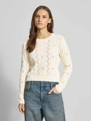 Sweter z dzianiny o kroju regular fit z mieszanki bawełny z recyklingu model ‘RITA LIFE’ Only