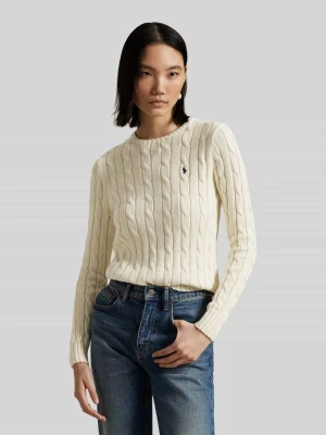 Sweter z dzianiny o kroju regular fit z mieszanki wełny i kaszmiru Polo Ralph Lauren Piaskowy