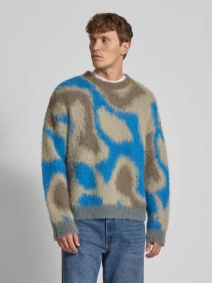 Sweter z dzianiny o kroju regular fit z mieszanki wełny i wełny z alpaki z nadrukiem z motywem CK Calvin Klein