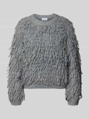 sweter z dzianiny o kroju regular fit z mieszanki wełny z domieszką alpaki comma Jasnoszary