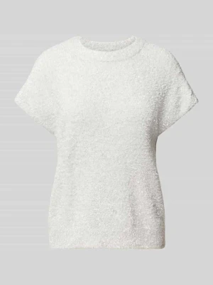 sweter z dzianiny o kroju regular fit z mieszanki wiskozy model 'ANILES' Ichi Srebrny