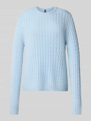 Sweter z dzianiny o kroju regular fit z mieszanki wiskozy model ‘FIA’ Pieces