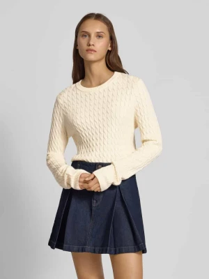 Sweter z dzianiny o kroju regular fit z mieszanki wiskozy model ‘FIA’ Pieces