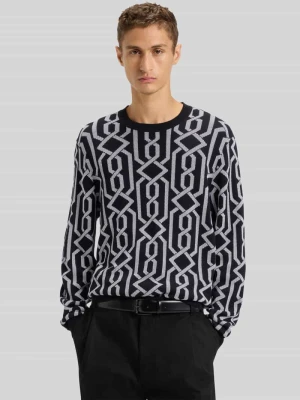 Sweter z dzianiny o kroju regular fit z mieszanki wiskozy model ‘SOUVAWN’ HUGO