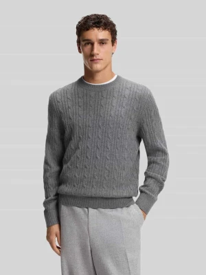 Sweter z dzianiny o kroju regular fit z mieszanki żywej wełny i kaszmiru model ‘HETICO’ Boss