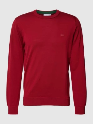 Sweter z dzianiny o kroju regular fit z okrągłym dekoltem Lacoste