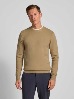 Sweter z dzianiny o kroju regular fit z okrągłym dekoltem model ‘Heine’ casual friday