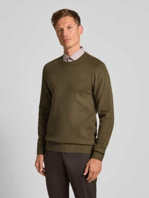 Sweter z dzianiny o kroju regular fit z okrągłym dekoltem model ‘Heine’ casual friday