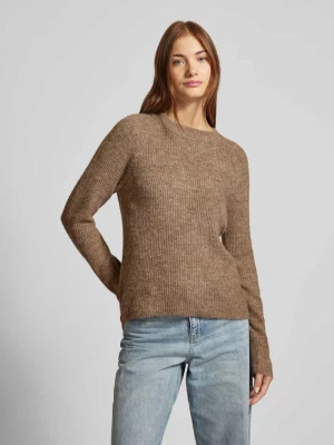 Sweter z dzianiny o kroju regular fit z prążkowanej dzianiny model ‘ELLEN’ Pieces