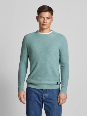 Sweter z dzianiny o kroju regular fit z prążkowanym, okrągłym dekoltem Tom Tailor