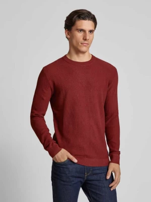 Sweter z dzianiny o kroju regular fit z prążkowanym, okrągłym dekoltem Tom Tailor