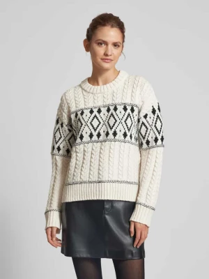 Sweter z dzianiny o kroju regular fit z prążkowanymi wykończeniami model ‘MARENT’ Only