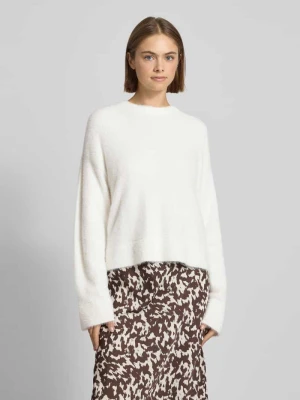 Sweter z dzianiny o kroju regular fit z wyhaftowanym logo model ‘SFURRYNA’ Hugo Blue