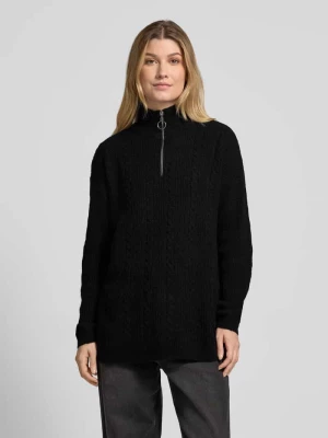 Sweter z dzianiny o kroju regular fit z zapinanym kołnierzem model ‘MILI’ Vero Moda