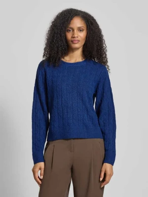Sweter z dzianiny o kroju regular fit ze ściegiem warkoczowym model ‘ARIES’ Vero Moda