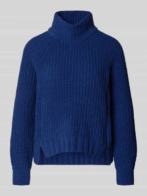 sweter z dzianiny o kroju regular fit ze stójką Monari Ciemnoniebieski