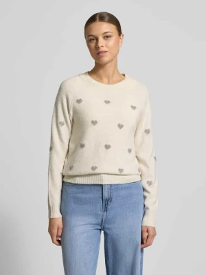Sweter z dzianiny o kroju regular fit ze wstawkami model ‘DOFFY INTARSIA’ Vero Moda