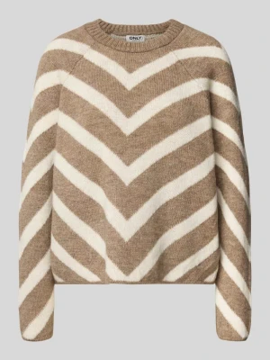 Sweter z dzianiny o kroju regular fit ze wzorem w paski model ‘ELIZA’ Only