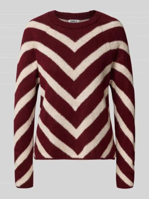 Sweter z dzianiny o kroju regular fit ze wzorem w paski model ‘ELIZA’ Only