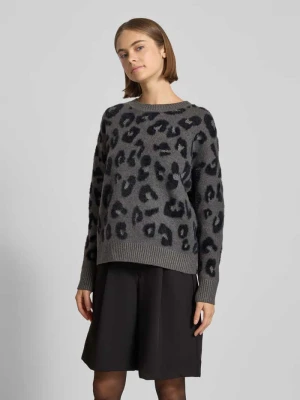 Sweter z dzianiny o kroju regular fit ze zwierzęcym nadrukiem model ‘SARA’ Only