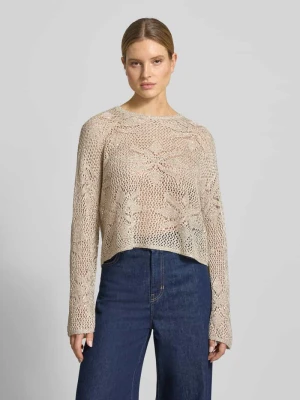 Sweter z dzianiny o kroju relaxed fit z cekinami model 'LEILANI FLOWERS' Vero Moda