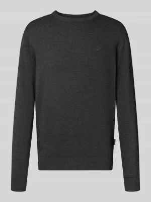 Sweter z dzianiny o kroju relaxed fit z czystej bawełny Bugatti Antracytowy