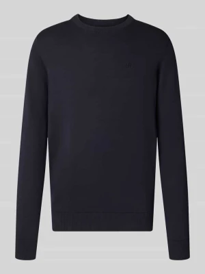 Sweter z dzianiny o kroju relaxed fit z czystej bawełny Bugatti Granatowy