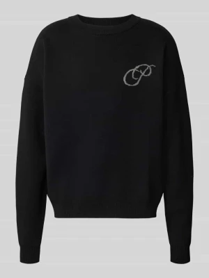 Sweter z dzianiny o kroju relaxed fit z czystej bawełny PROHIBITED Czarny