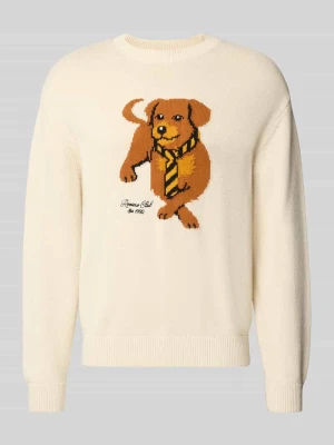 Sweter z dzianiny o kroju relaxed fit z czystej bawełny REVIEW Écru