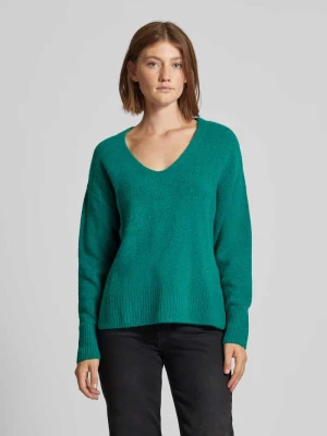 Sweter z dzianiny o kroju relaxed fit z dekoltem w serek Tom Tailor Denim
