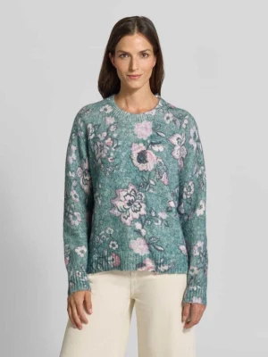 Sweter z dzianiny o kroju relaxed fit z dodatkiem lnu Christian Berg Butelkowy zielony
