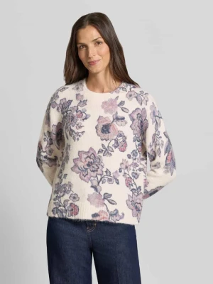 Sweter z dzianiny o kroju relaxed fit z dodatkiem lnu Christian Berg Złamany biały