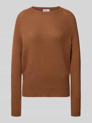 Sweter z dzianiny o kroju relaxed fit z dodatkiem wełny Marella Camel