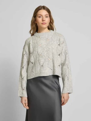 Sweter z dzianiny o kroju relaxed fit z dodatkiem wełny model ‘LINA’ Vero Moda