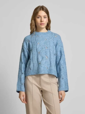 Sweter z dzianiny o kroju relaxed fit z dodatkiem wełny model ‘LINA’ Vero Moda