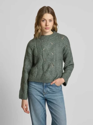 Sweter z dzianiny o kroju relaxed fit z dodatkiem wełny model ‘LINA’ Vero Moda