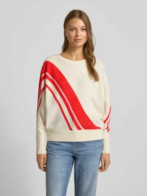 Sweter z dzianiny o kroju relaxed fit z dodatkiem wełny z alpaki model ‘KAMARA’ Ichi