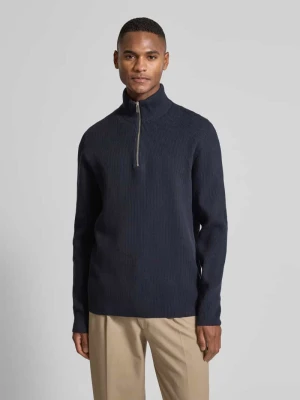Sweter z dzianiny o kroju relaxed fit z efektem prążkowania lindbergh
