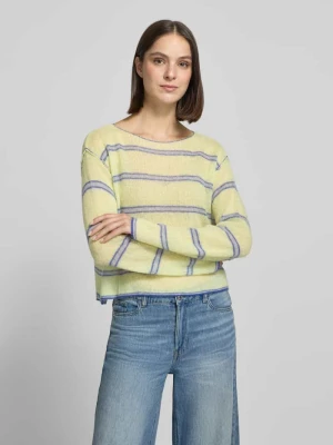 Sweter z dzianiny o kroju relaxed fit z mieszanka lyocellu model 'BODYROW' American Vintage Jasnożółty