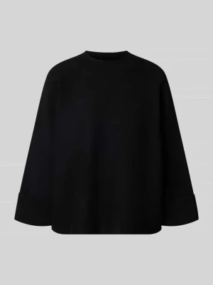 Sweter z dzianiny o kroju relaxed fit z mieszanka wiskozy model 'OKTOBER' comma Czarny
