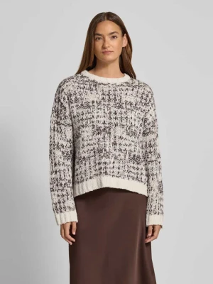 Sweter z dzianiny o kroju relaxed fit z mieszanki bawełny i wełny model ‘LINDSAY’ Selected Femme