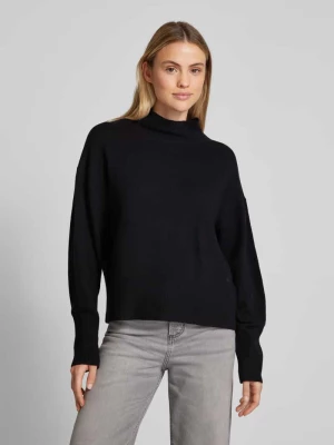 Sweter z dzianiny o kroju relaxed fit z mieszanki bawełny i wełny ze stójką s.Oliver RED LABEL