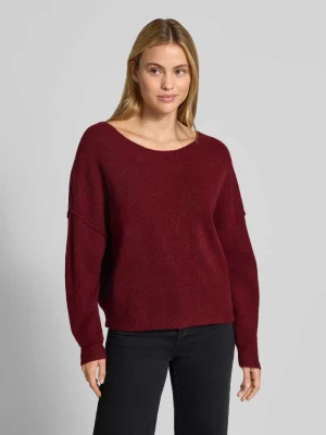 Sweter z dzianiny o kroju relaxed fit z mieszanki materiałów z domieszką lnu American Vintage Bordowy