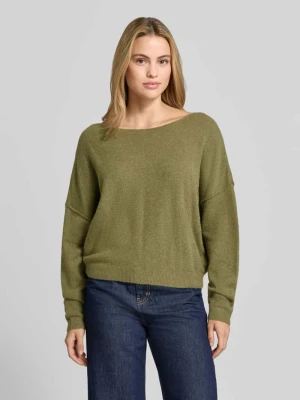 Sweter z dzianiny o kroju relaxed fit z mieszanki materiałów z domieszką lnu American Vintage Khaki