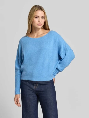 Sweter z dzianiny o kroju relaxed fit z mieszanki materiałów z domieszką lnu American Vintage Niebieski
