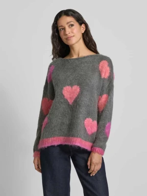 Sweter z dzianiny o kroju relaxed fit z mieszanki wełny i wełny z alpaki miss goodlife