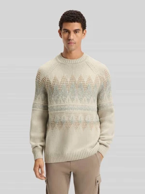 Sweter o kroju relaxed fit z dzianiny z mieszanki wełny i żywej wełny z dodatkiem bawełny model ‘KAROMBO’ Boss Orange