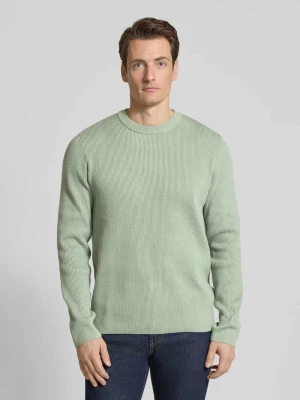 Sweter z dzianiny o kroju relaxed fit z okrągłym dekoltem lindbergh