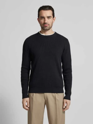 Sweter z dzianiny o kroju relaxed fit z okrągłym dekoltem lindbergh