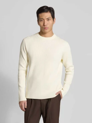 Sweter z dzianiny o kroju relaxed fit z okrągłym dekoltem lindbergh
